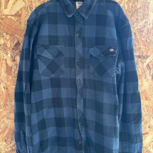 Dickiesフランネルチェックシャツネイビー×ブラックXLTサイズ